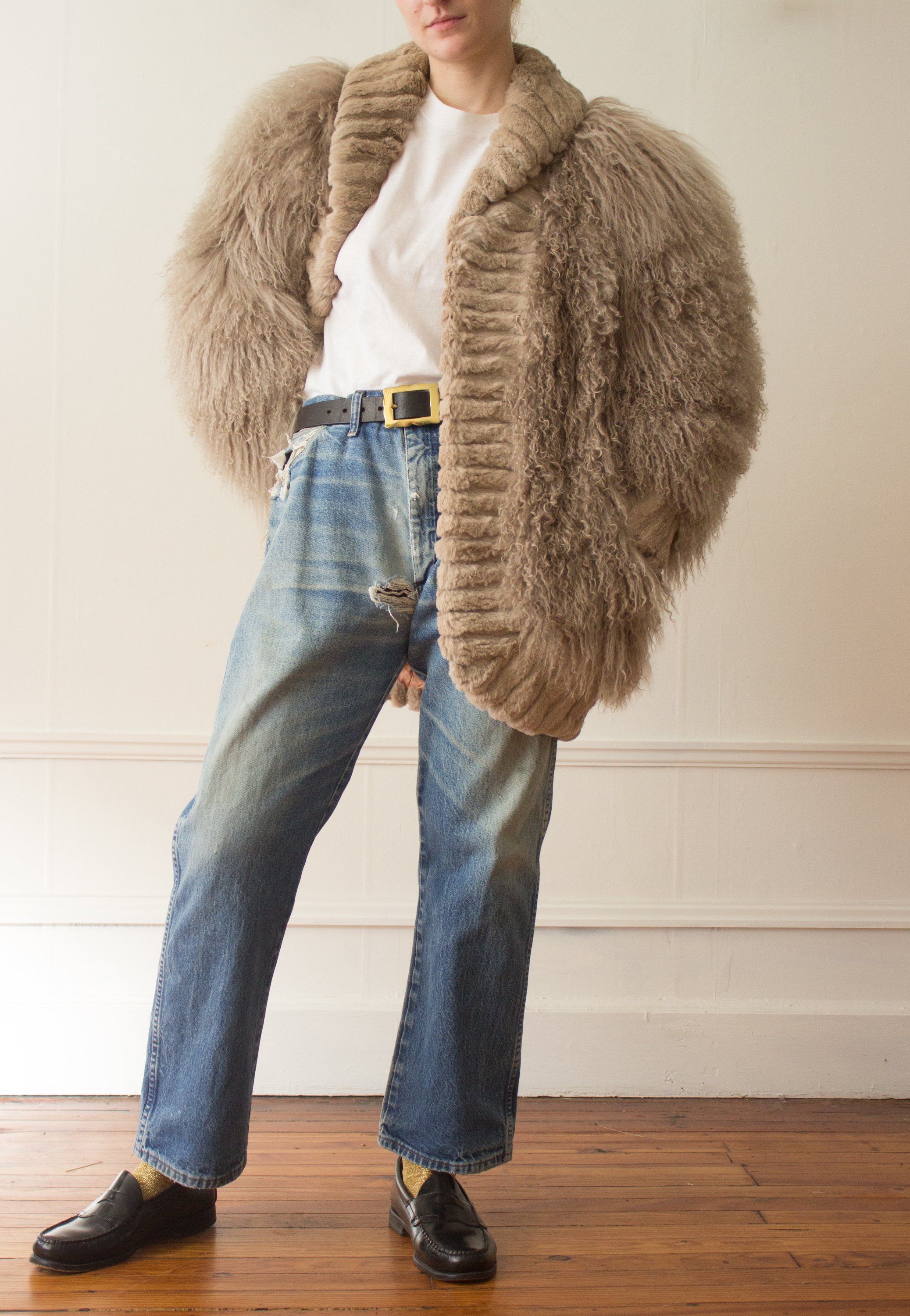 1980s Taupe Mongolian Lamb Fur Coat — Wayward Collection